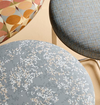 Flitter Print, a PVC Free textile made of 76% Bio-sourced Polyurethane and 24% Silicone