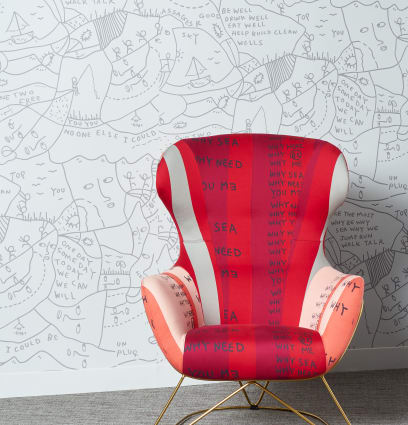 Shantell Martin upholstery on chair