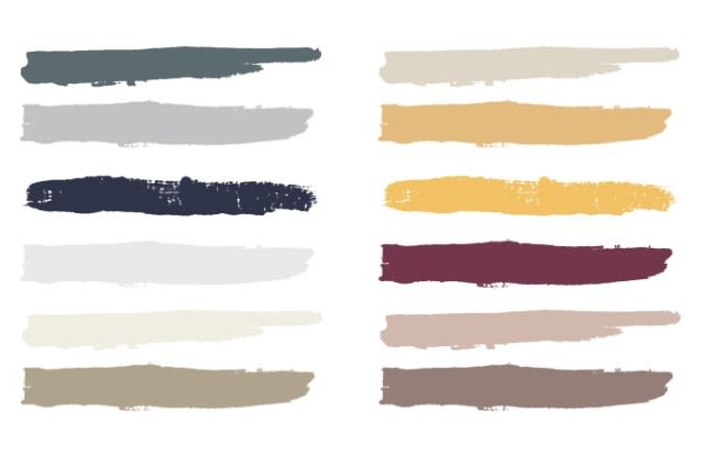 Color Palette brushstrokes for Celestial Radiance hospitality trend