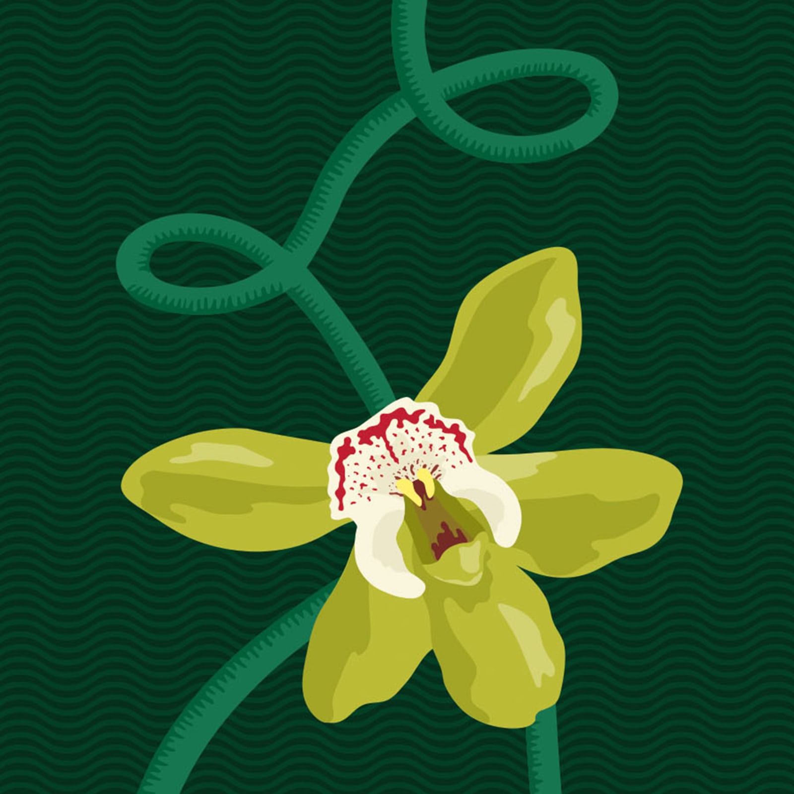 Bloomscape: a digital art wallcovering customizable by scale, color, and more.