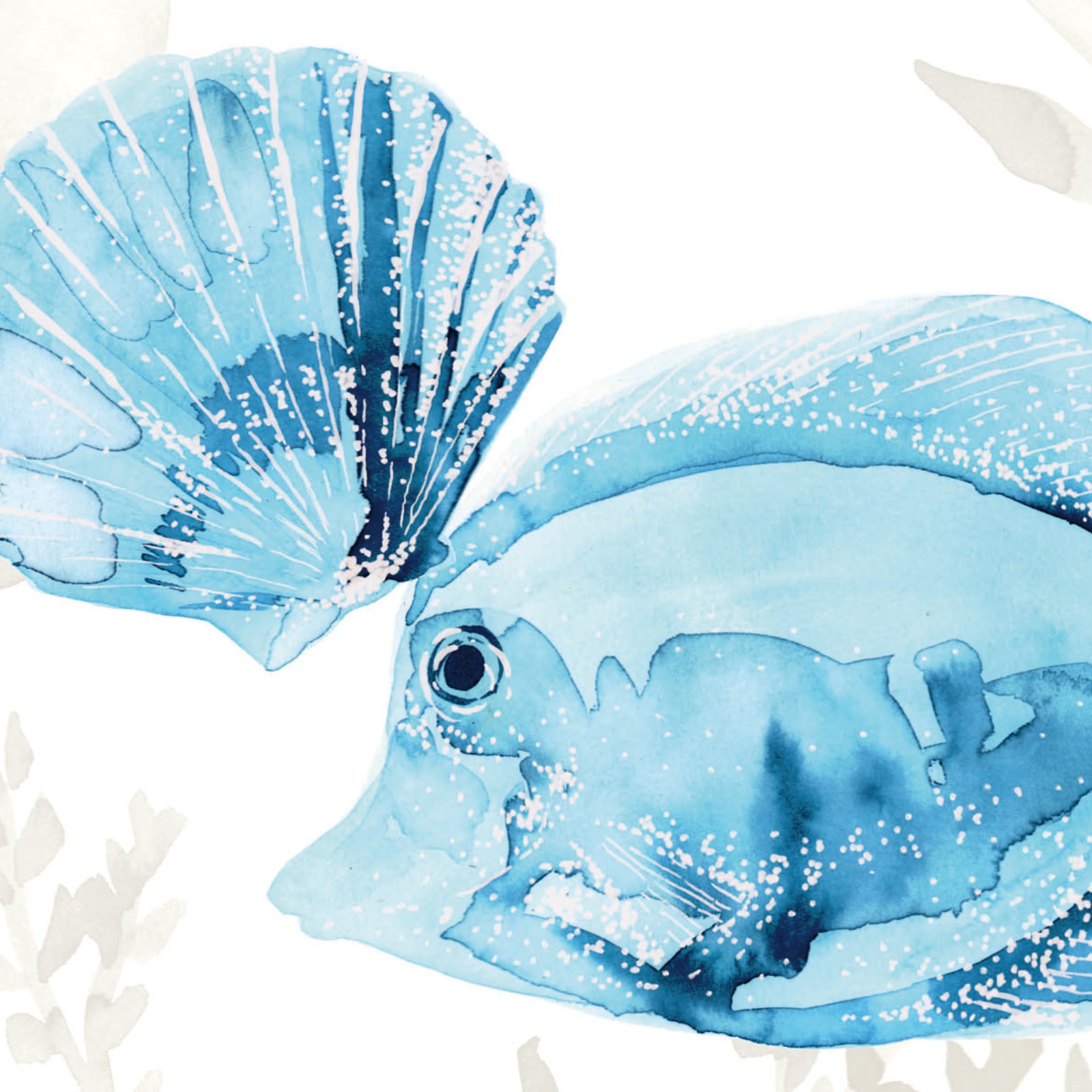 Sea Life Circus: a digital art wallcovering customizable by scale, color, and more.