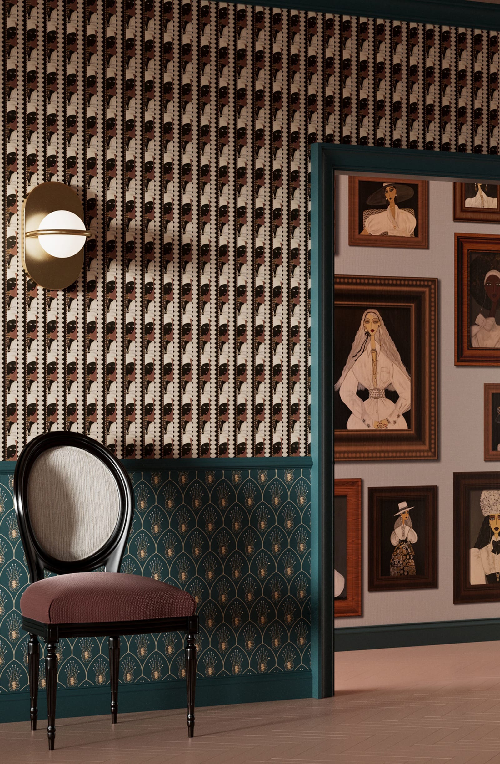 Boutique shop featuring Rebecca Moses wallcovering