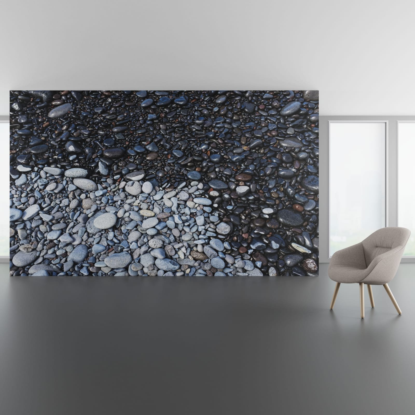 Install scene of Camara, a photographic digital art wallcovering.