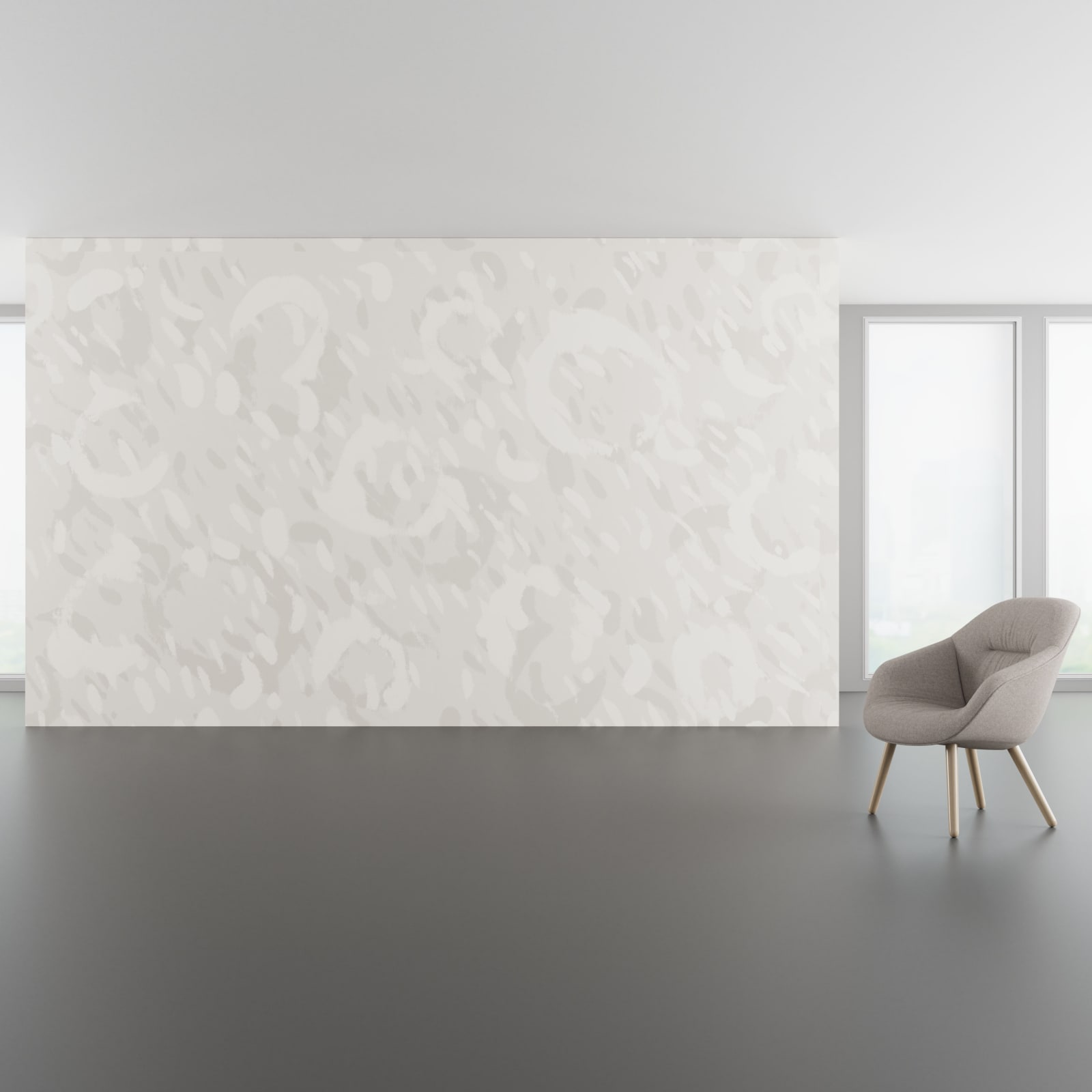 Install scene of Dot Dab Dash, a contemporary digital art wallcovering pattern.
