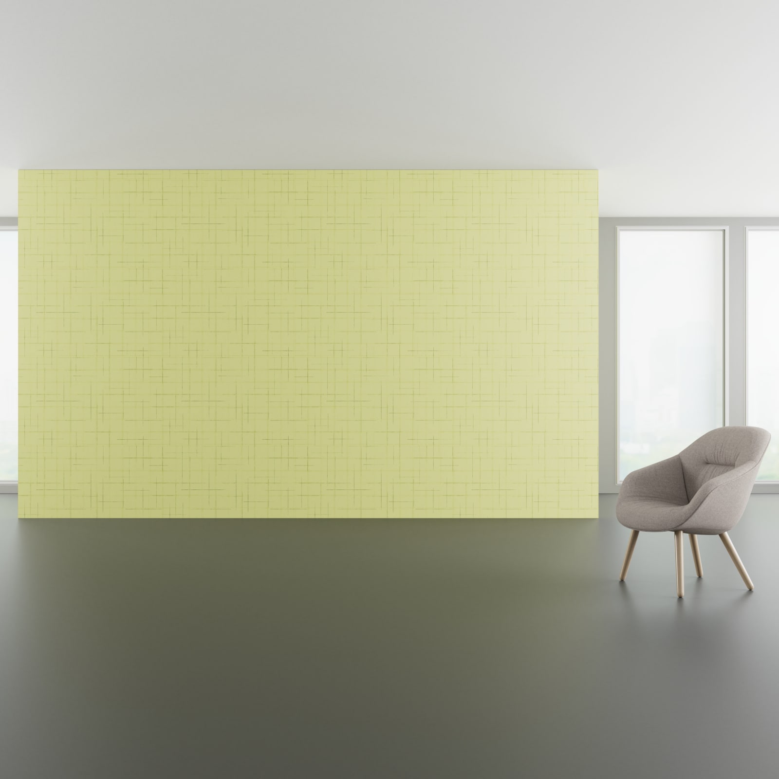 Install scene of Darft a traditional digital art wallcovering pattern.