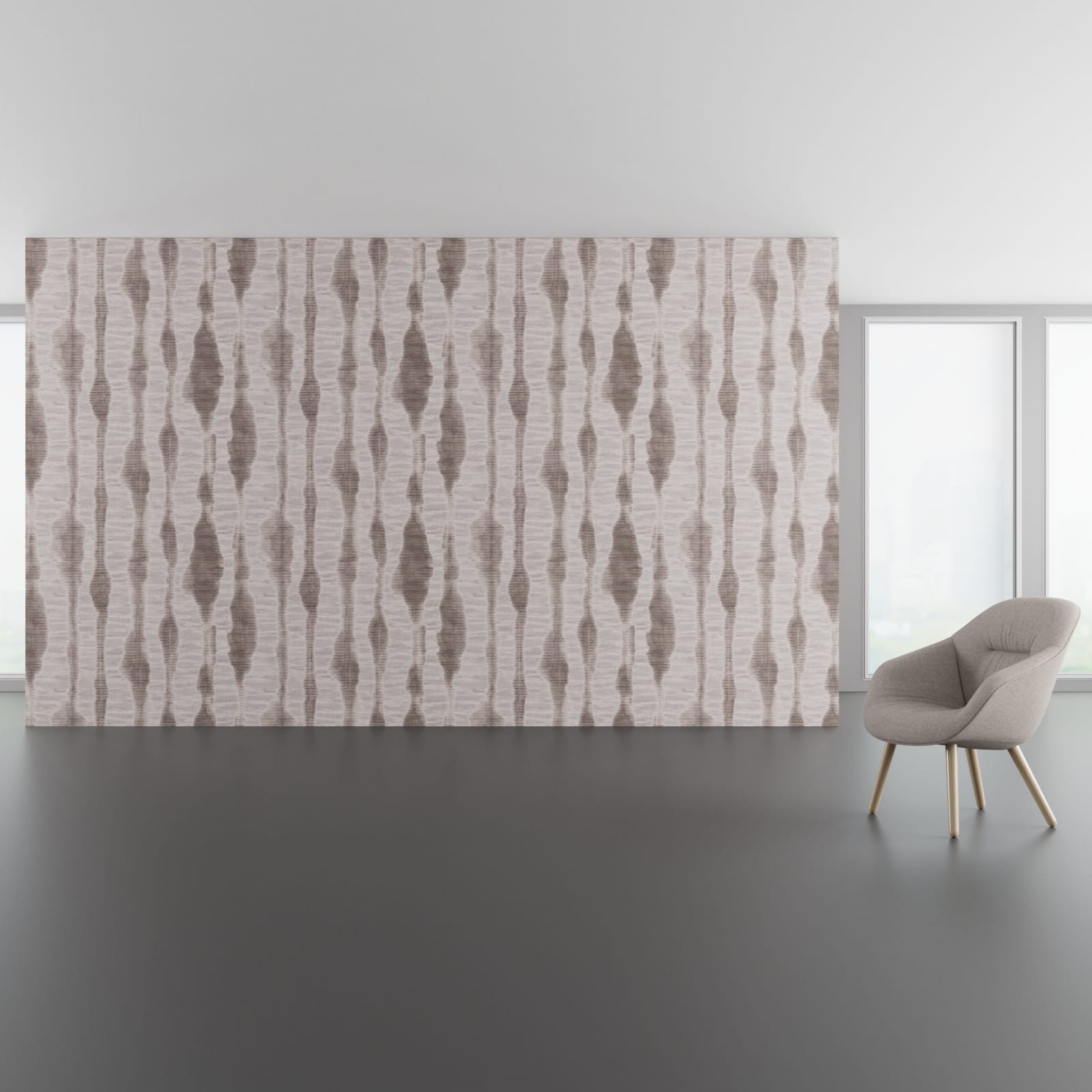 Install scene of Ocean Ink, a contemporary digital art wallcovering pattern.