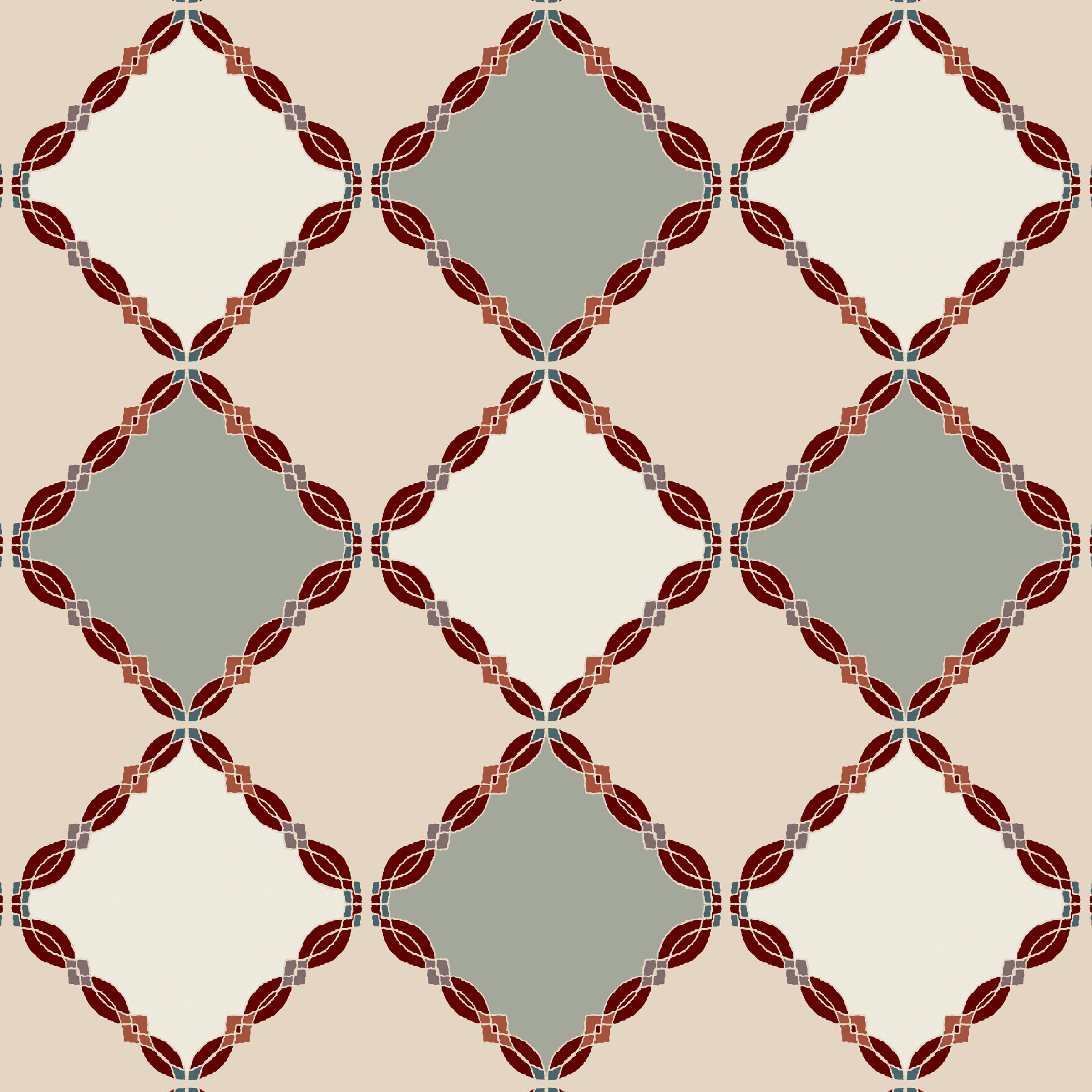 Cottage Modern swatch: a traditional digital art wallcovering customizable by scale, color, and more.