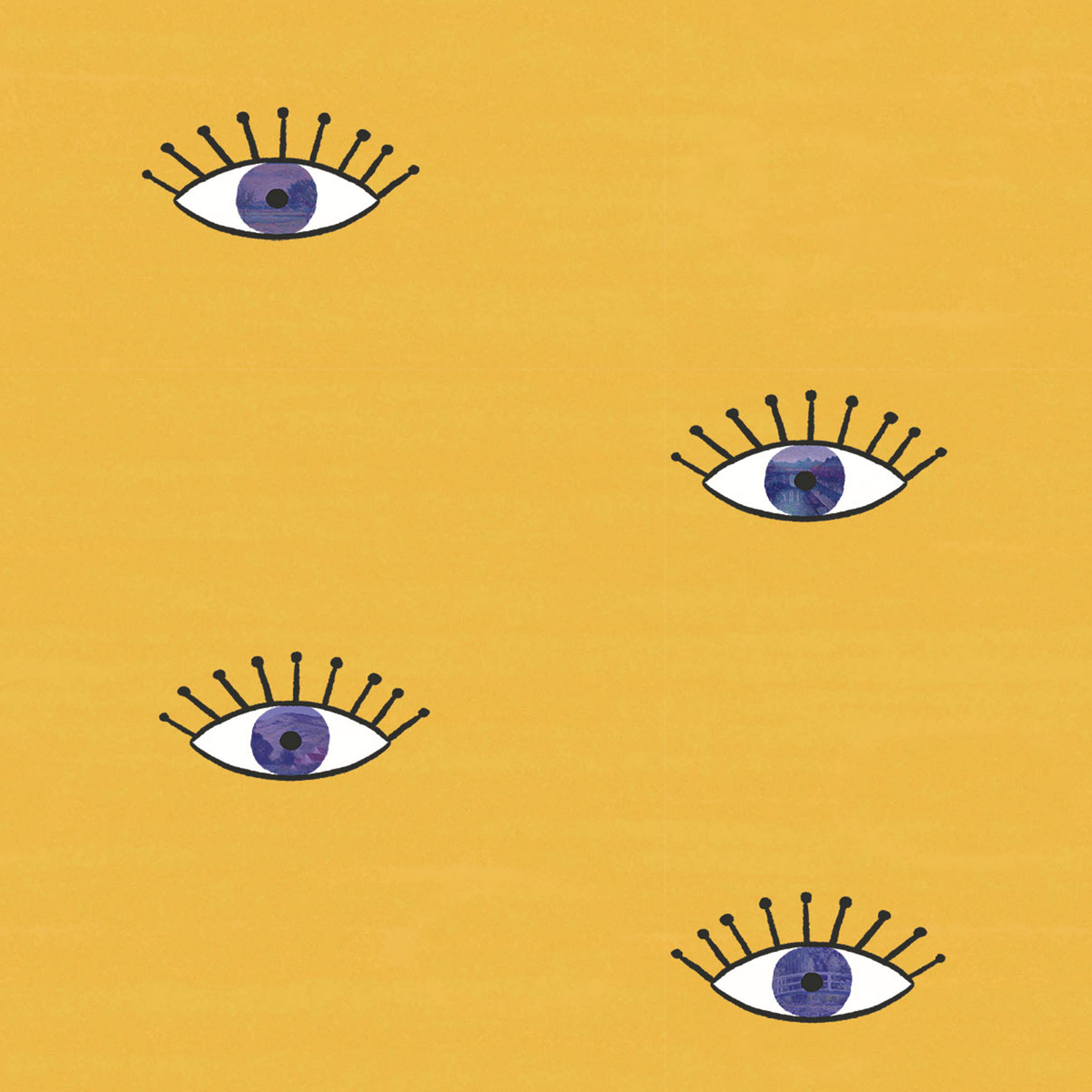 Eye to Eye swatch: a novelty digital art wallcovering customizable by scale, color, and more.