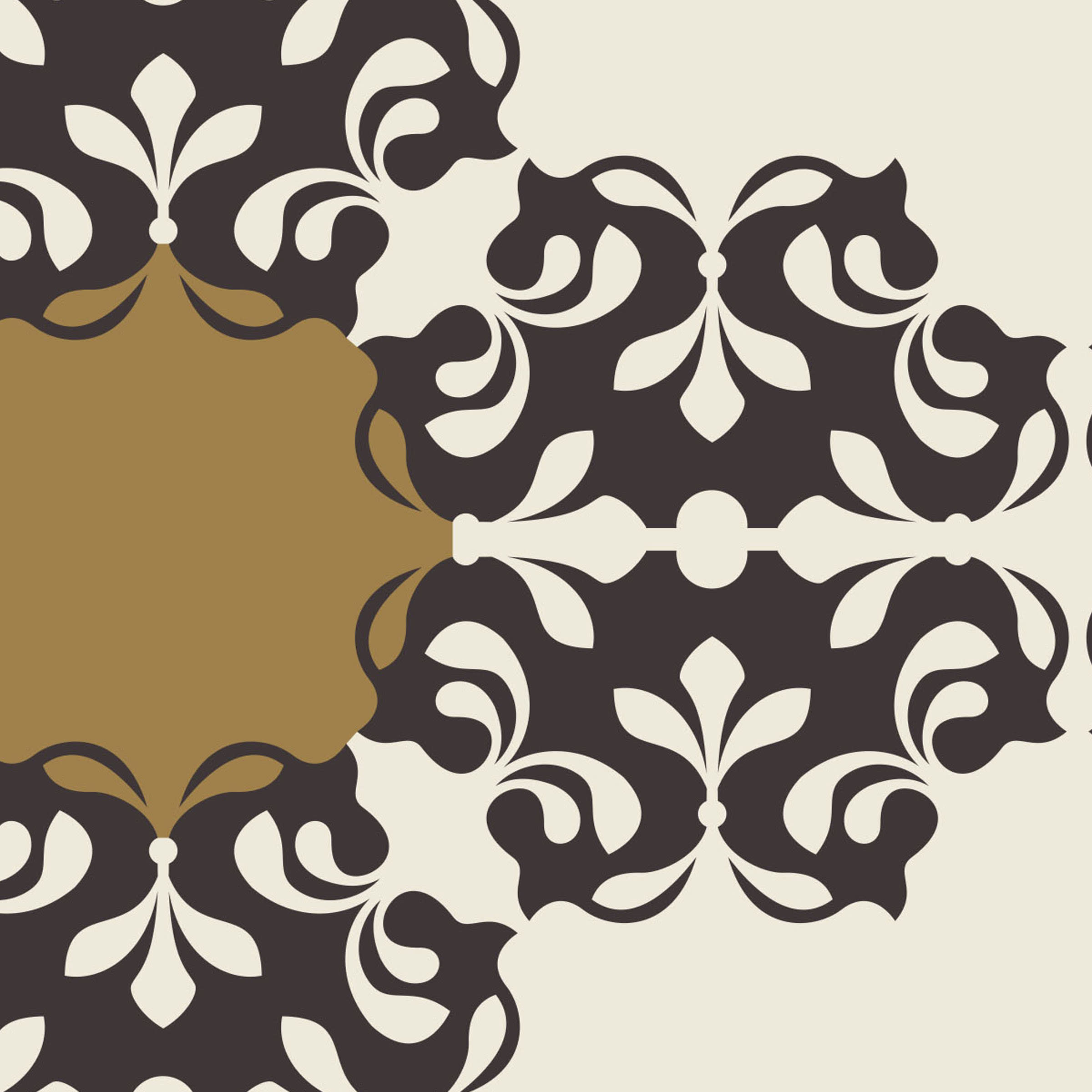 Medallion Grid swatch: a traditional digital art wallcovering customizable by scale, color, and more.
