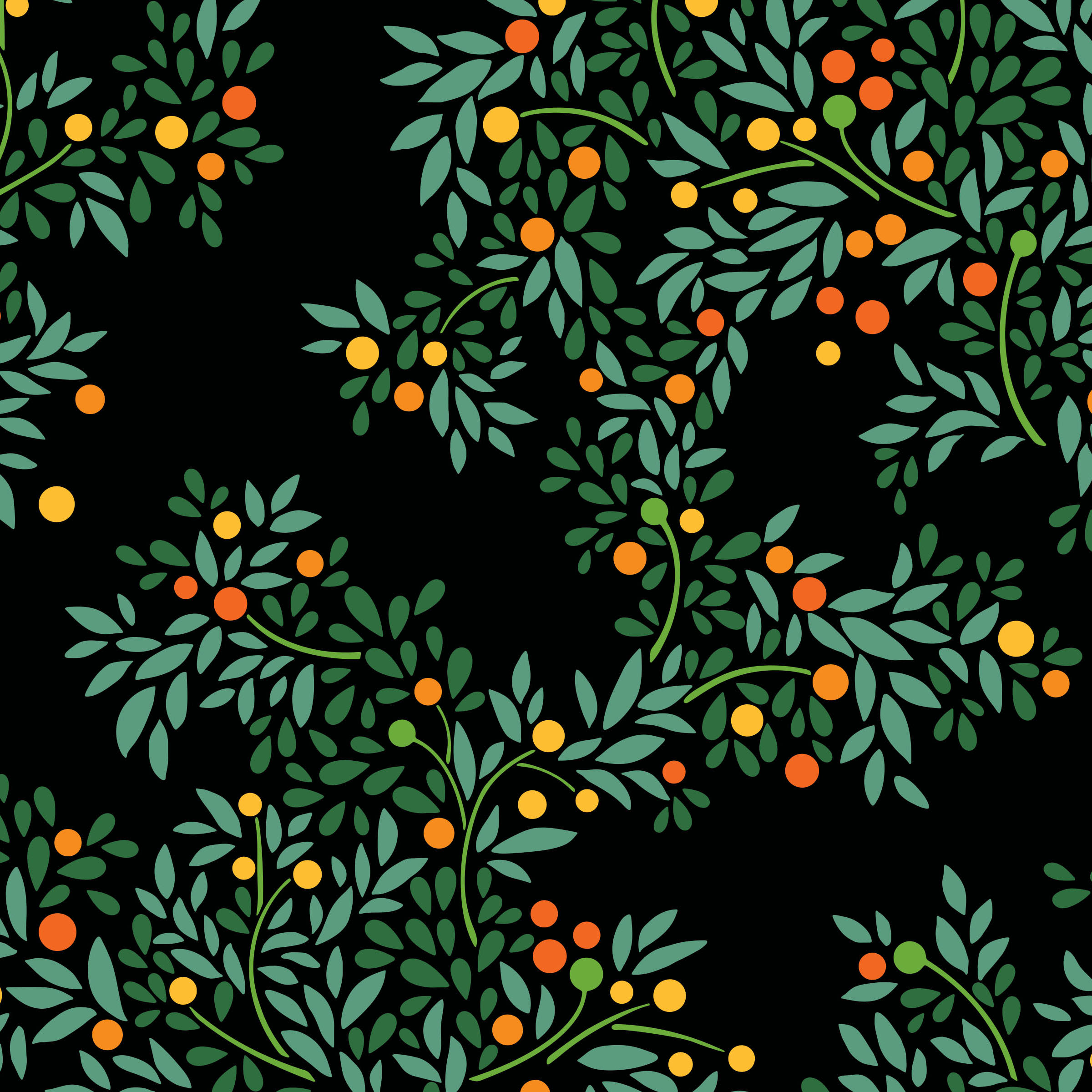 Quince swatch: a nature-inspired digital art wallcovering customizable by scale, color, and more.