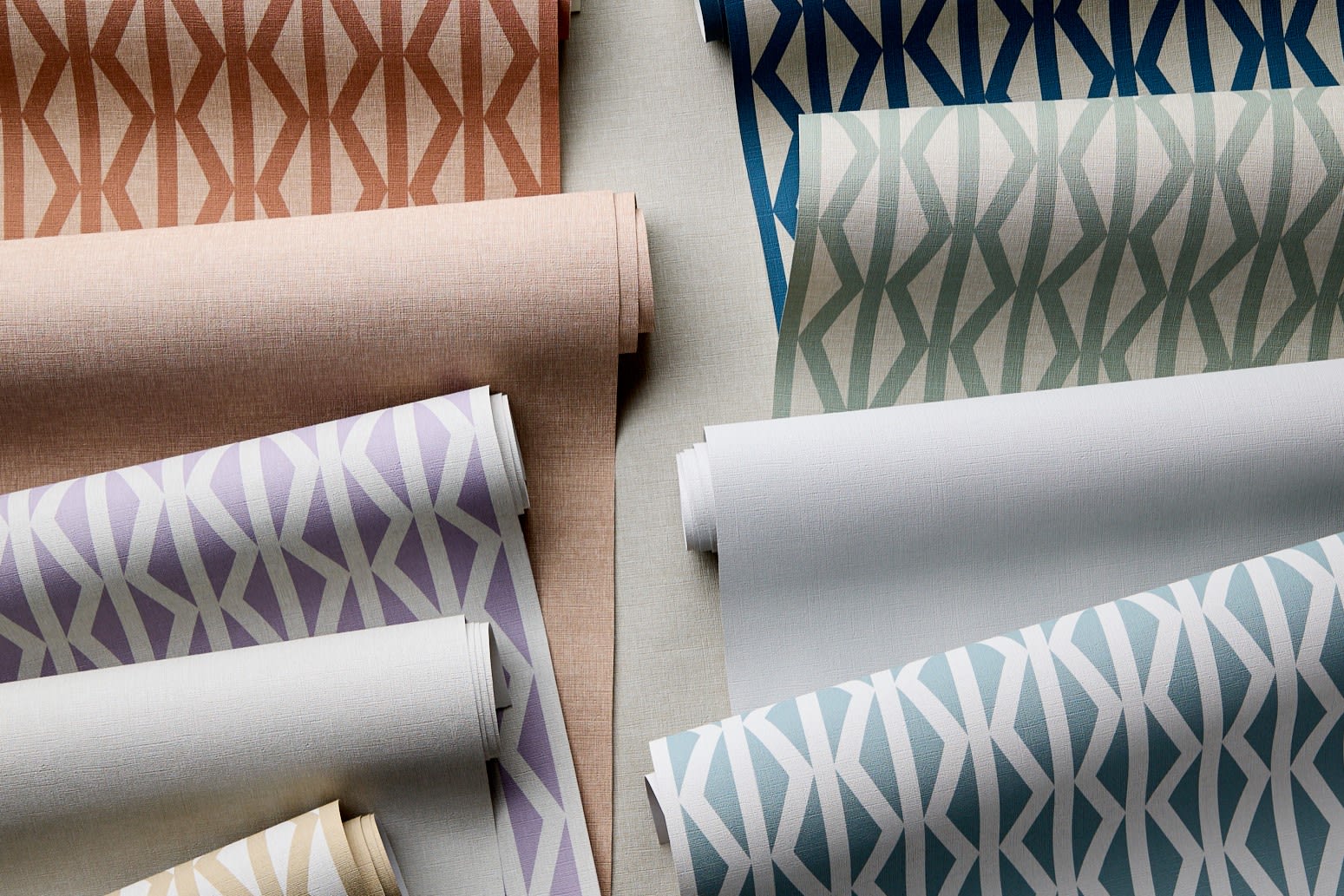 Simply Geo and Simply Sheer complementing wallcoverings from Symphony