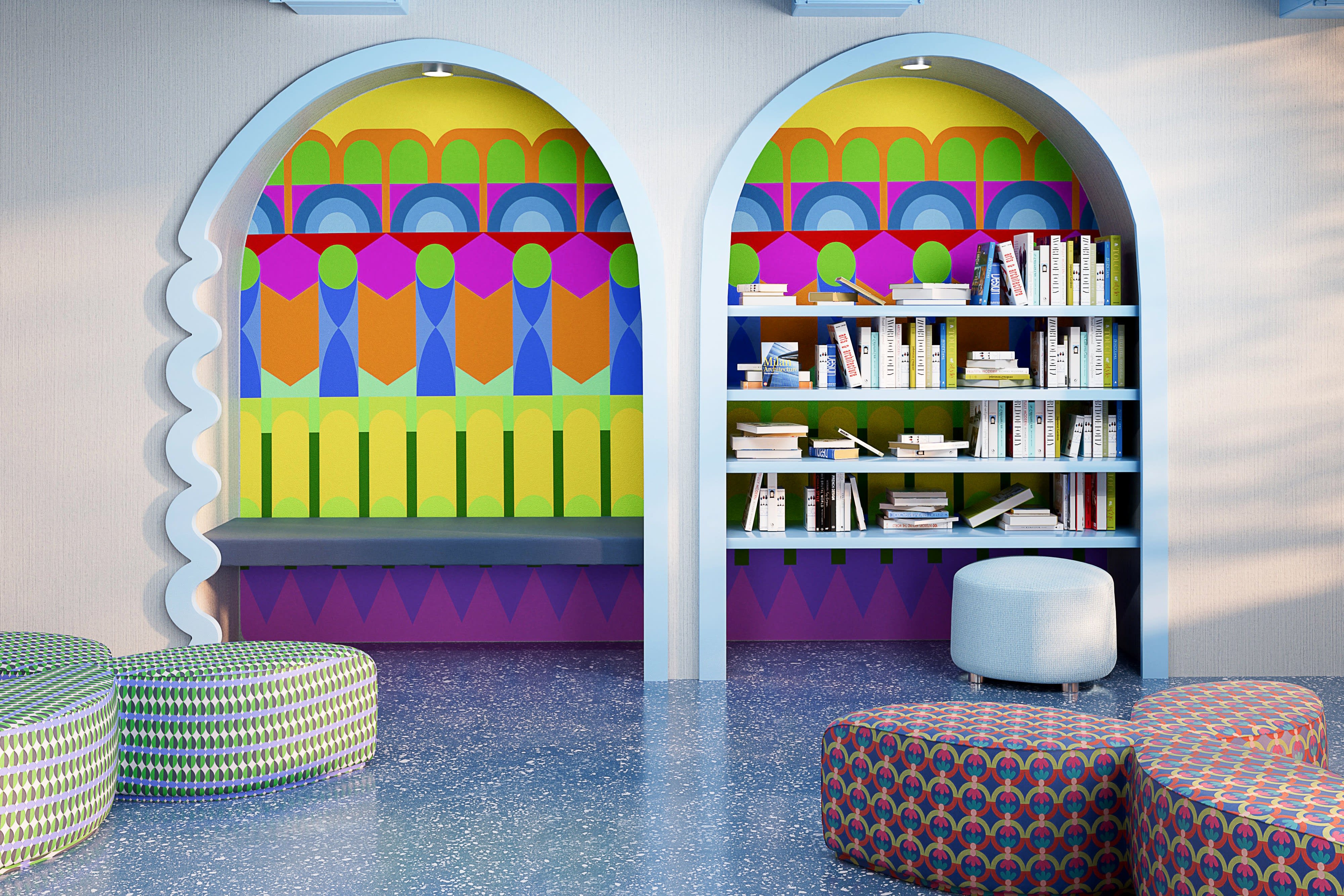 Vivid library scene