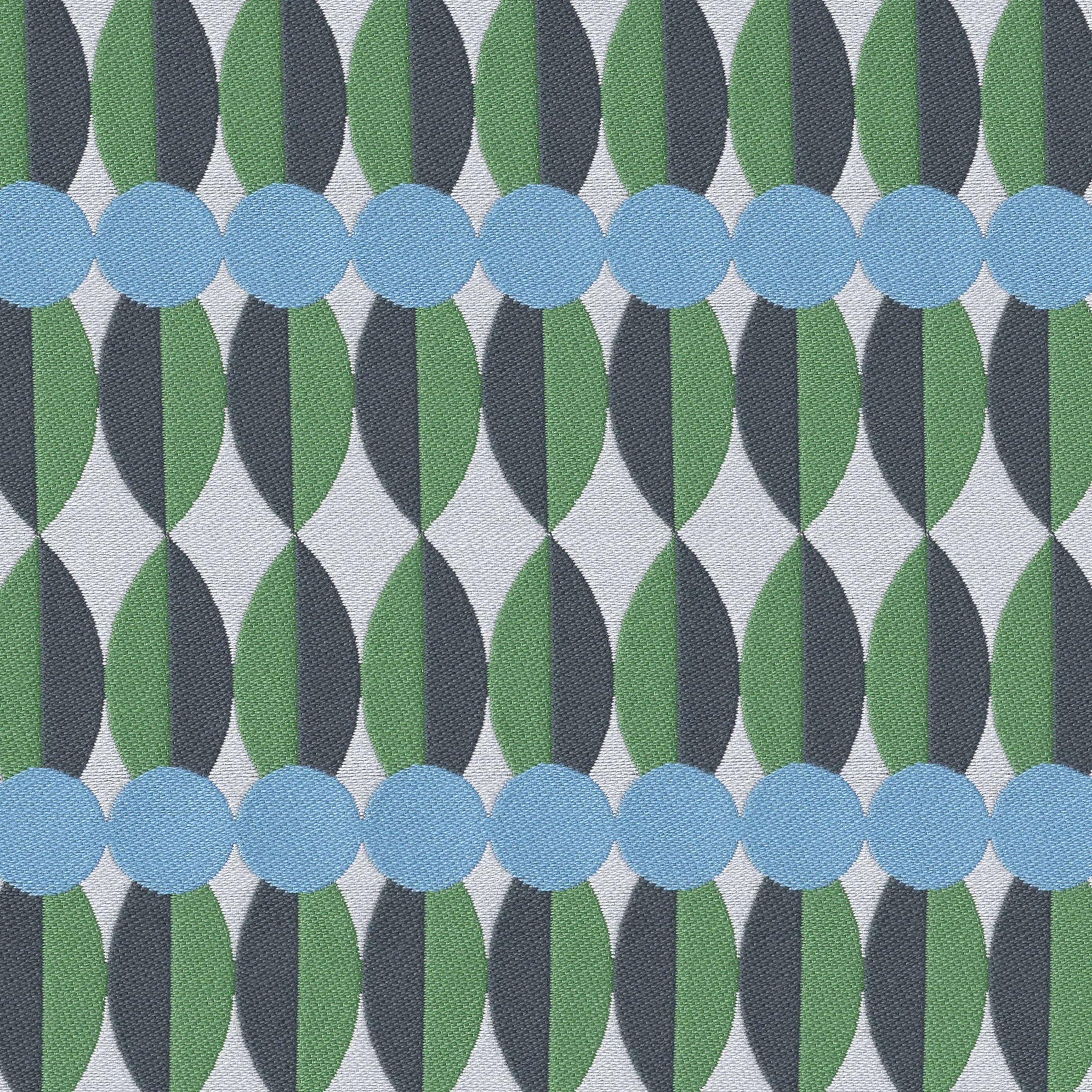 Yinka Ilori textile, Dream Catchers in Brook green and blue colorway