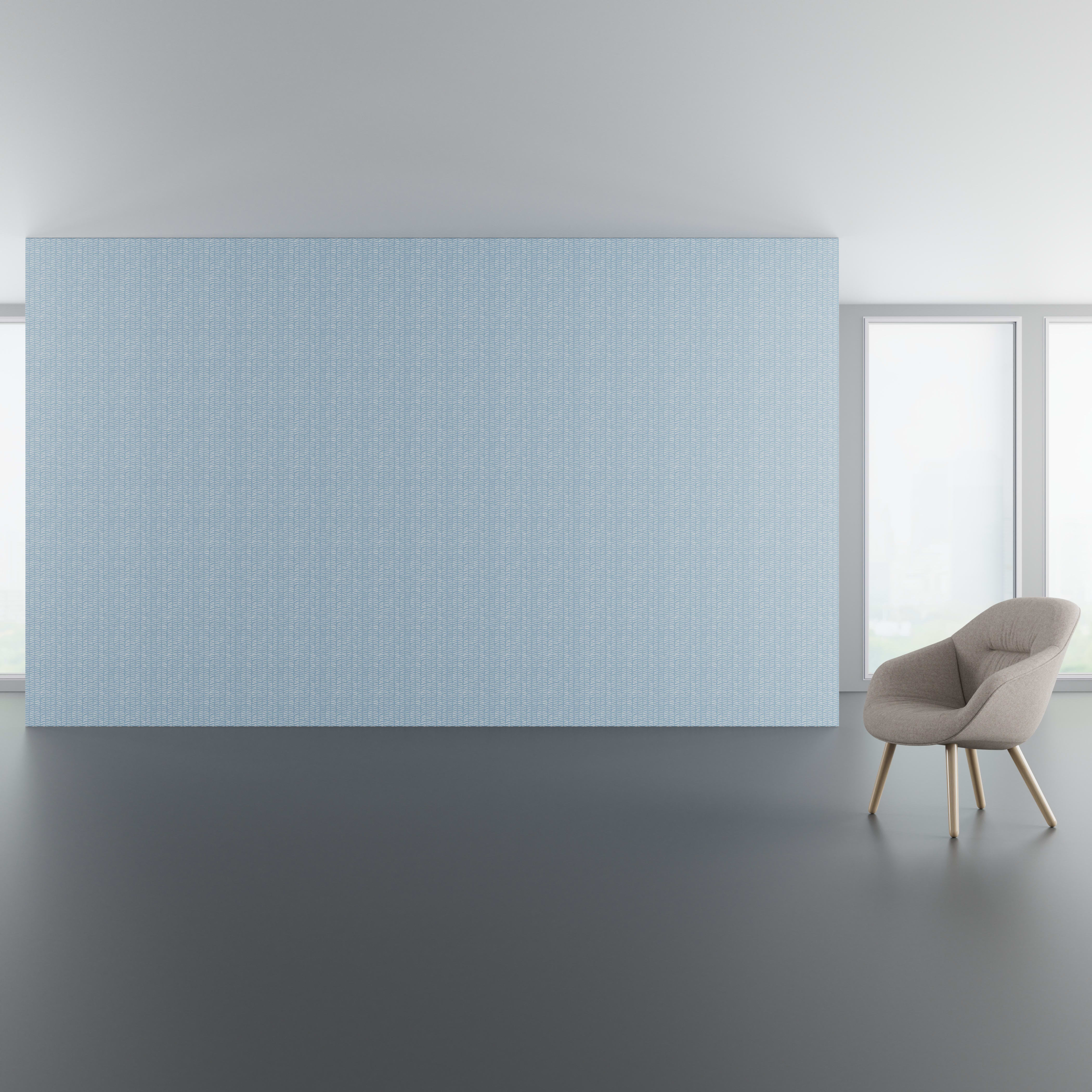 Install scene of Chevron Dash, a contemporary digital art wallcovering pattern.