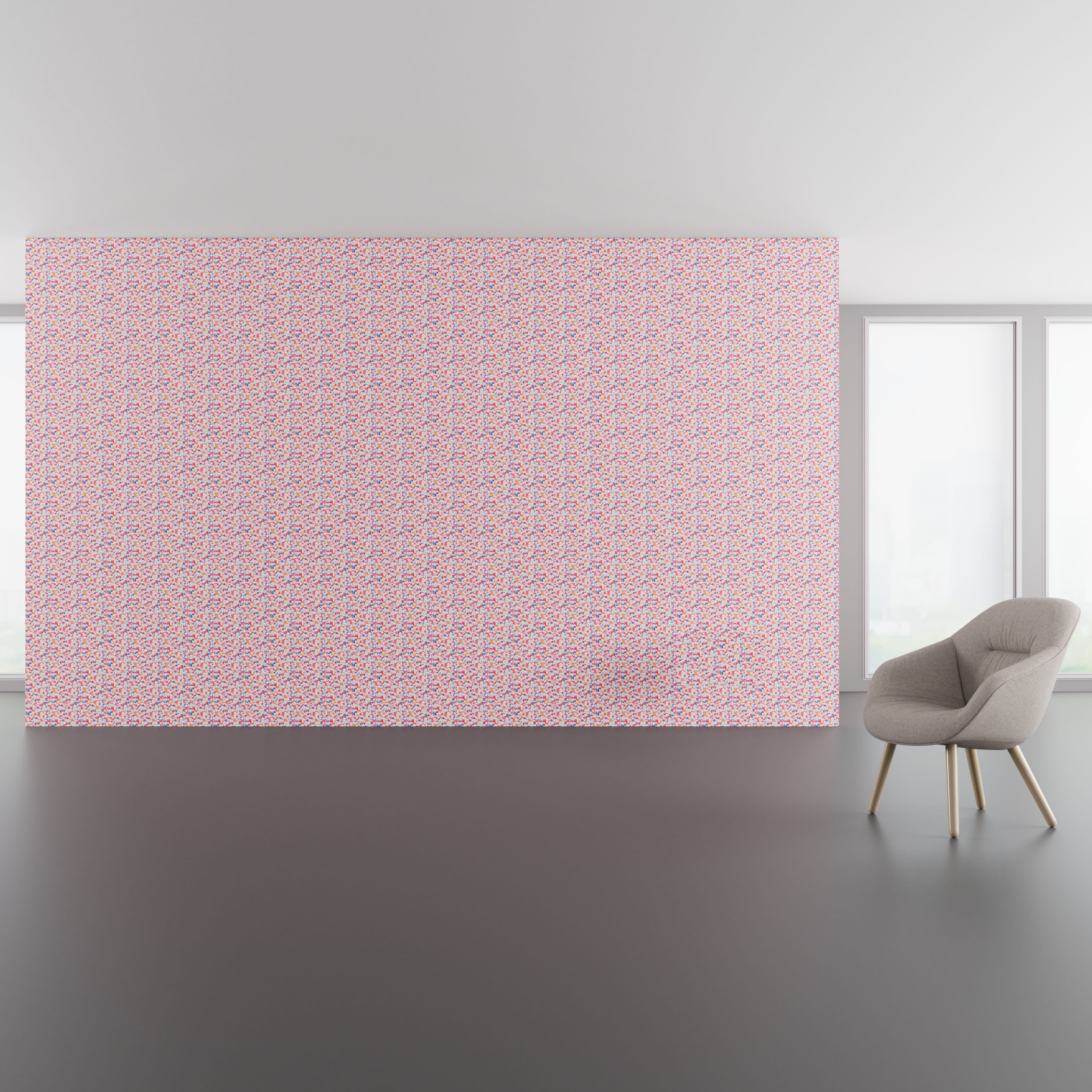 Install scene of Epic Haute Dogs, a novelty digital art wallcovering pattern.