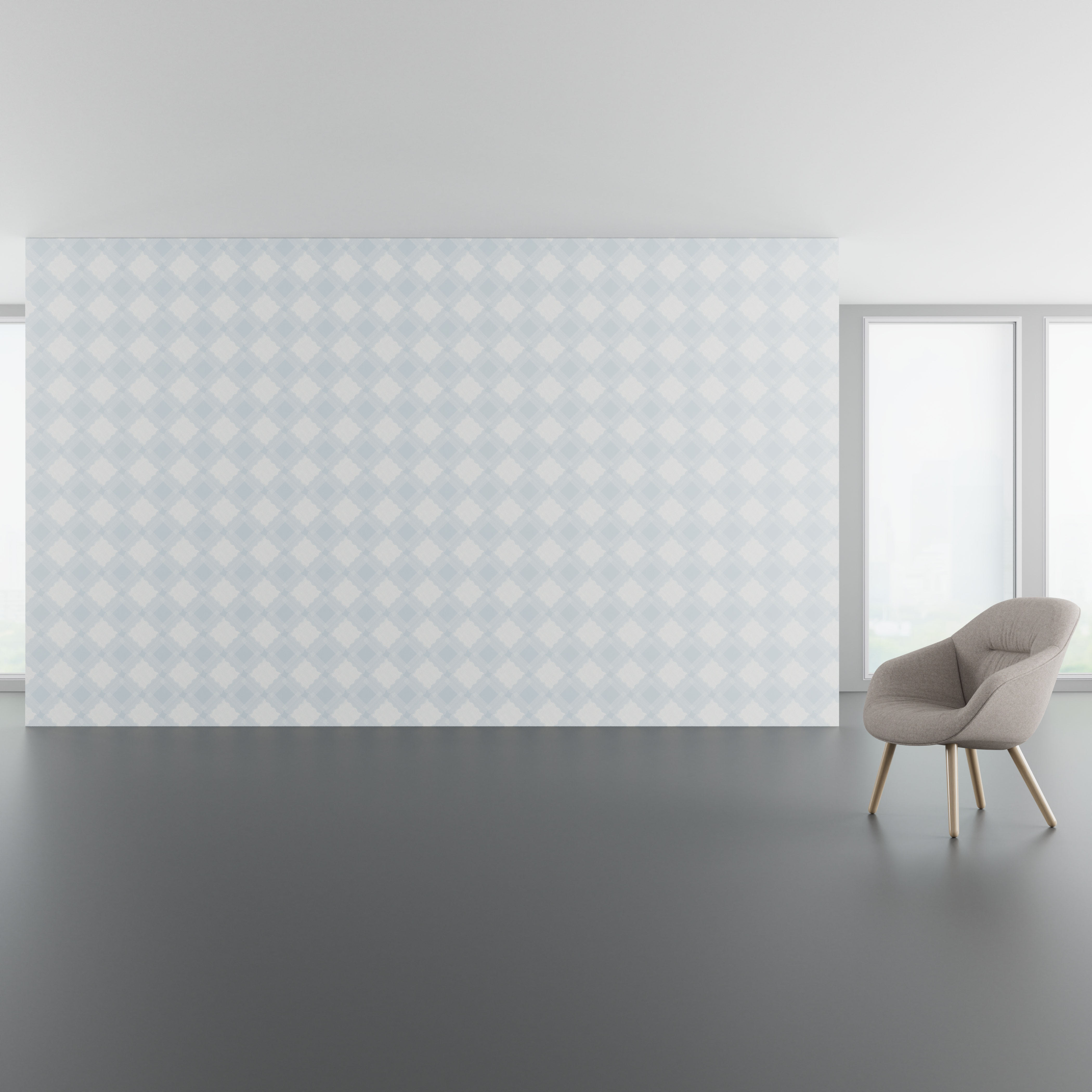 Install scene of Hazy Day, a contemporary digital art wallcovering pattern.