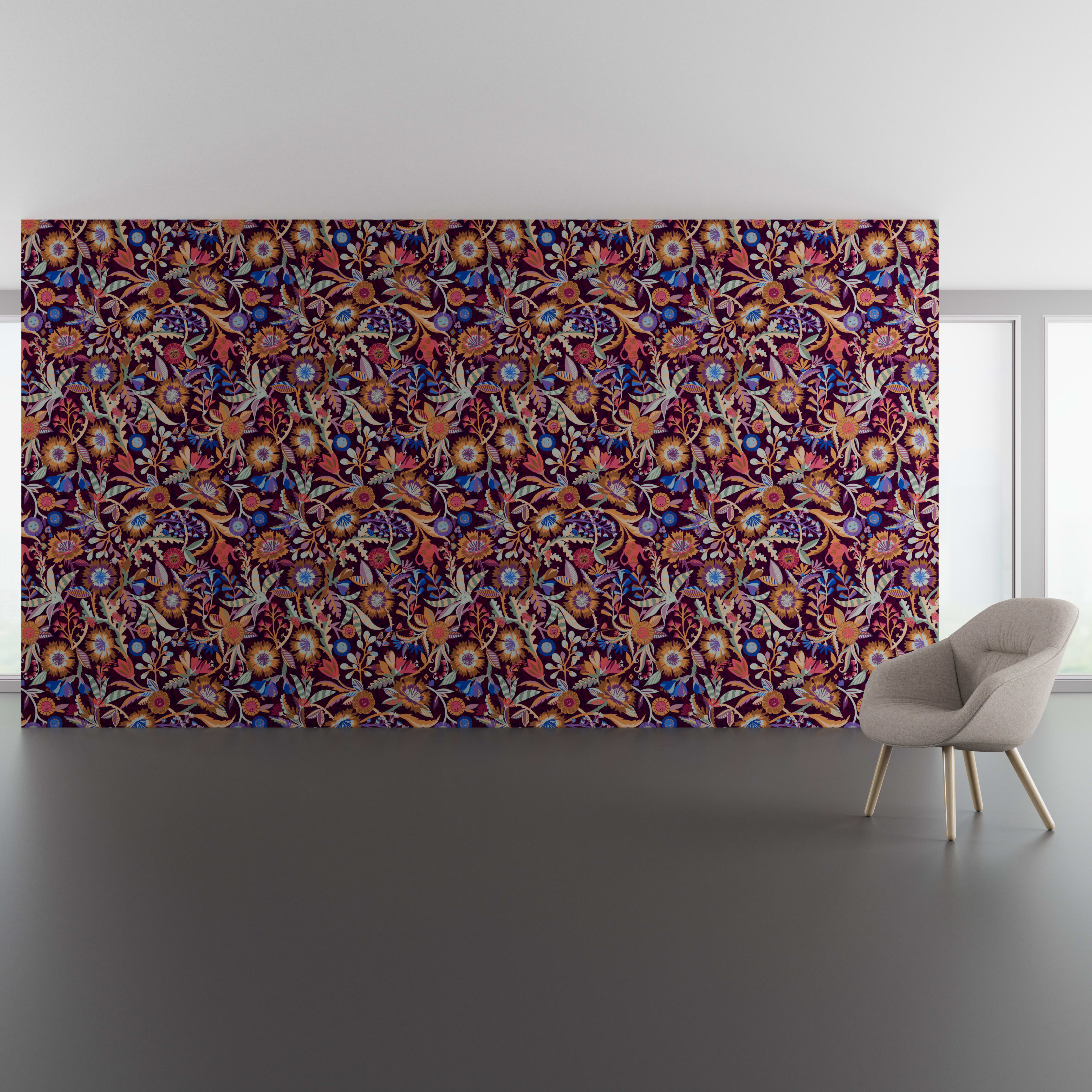 Install scene of Idyllwild Enchanged DL, a novelty digital art wallcovering pattern.