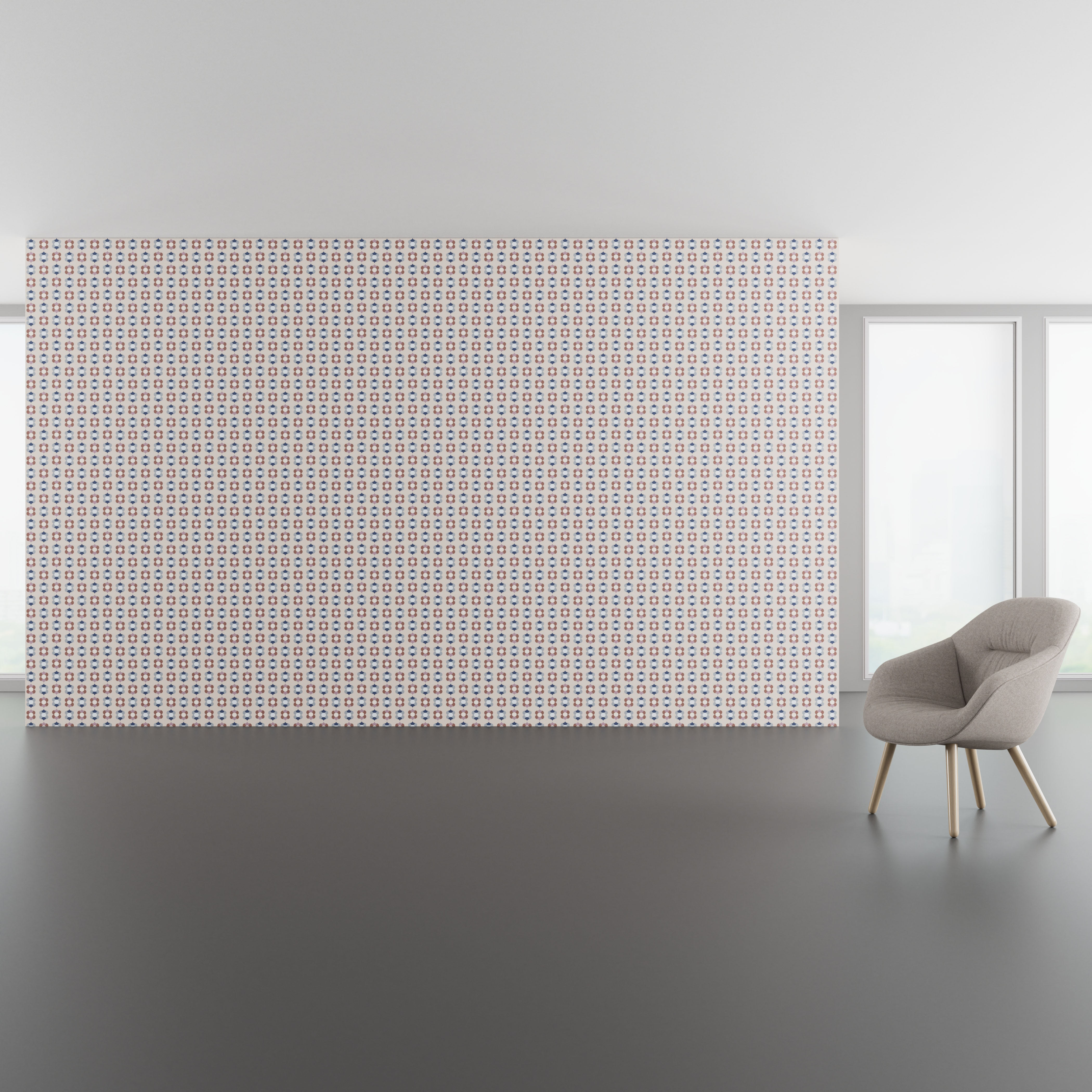 Install scene of Retro Floral, a novelty digital art wallcovering pattern.