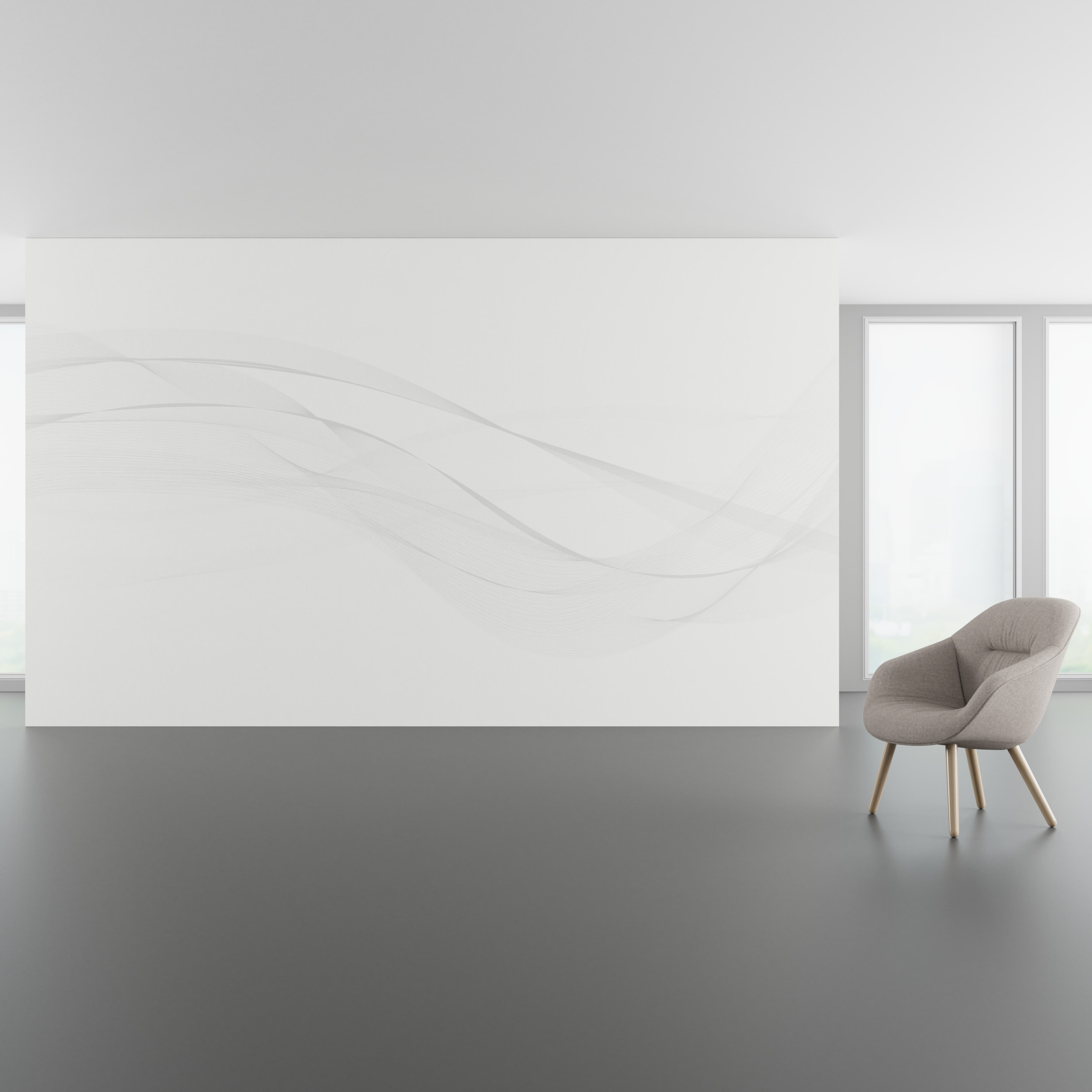 Install scene of Surge, a contemporary digital art wallcovering pattern.